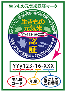 生きもの元気米認証マーク